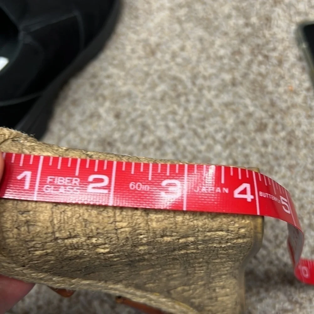 Aldo Tan Cognac Braided Vegan Leather Crisscross Keyhole Wedge Size 38 US 7.5